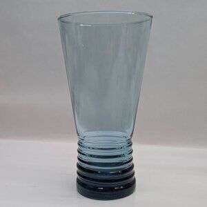 Libbey Nexus Blue Vintage Retro Glass Drinking Vessel Mid-Century Ribbed Base